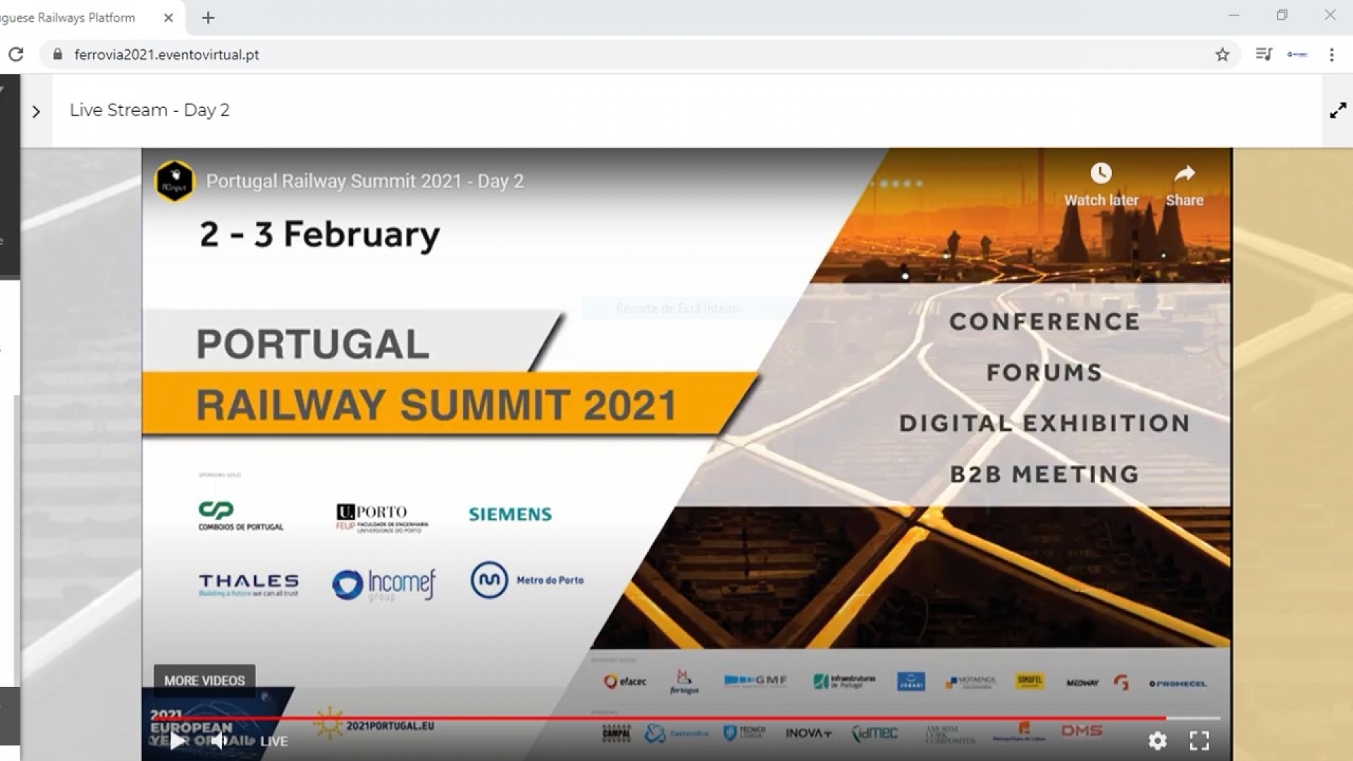 INCOMEF ENGINEERING Patrocina “Portugal Railways Summit 2021″